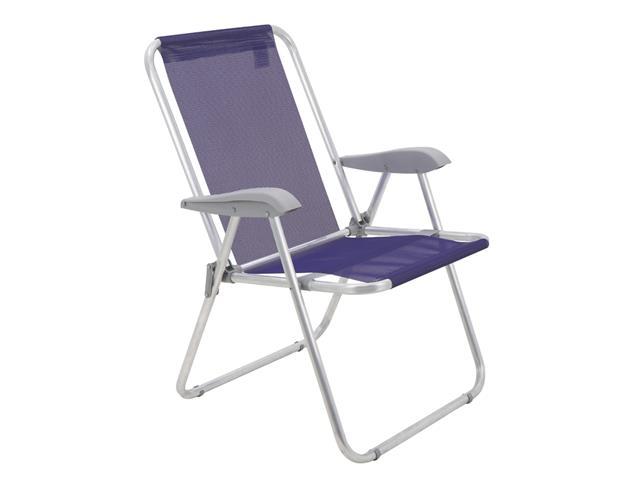 Cadeira de Praia Tramontina Creta Master em Alumínio com Assento Roxo - 1