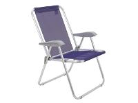 Cadeira de Praia Tramontina Creta Master em Alumínio com Assento Roxo - 1