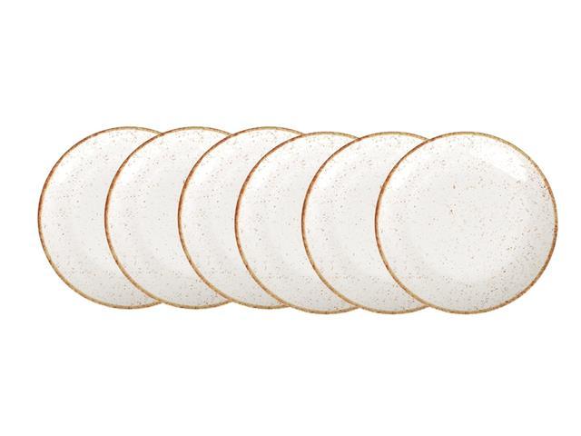 Kit Prato Raso Tramontina Rústico Marrom em Porcelana Decorada 6 Peças - 1