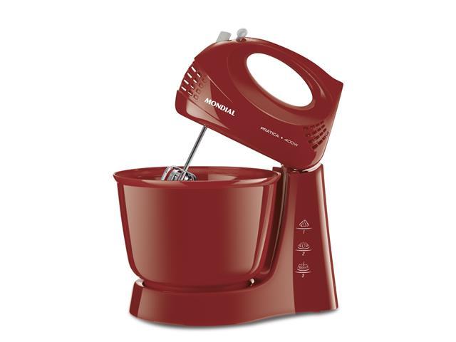 Batedeira Mondial Vermelha 400W Prática - B-44-R 3 Velocidades - 1