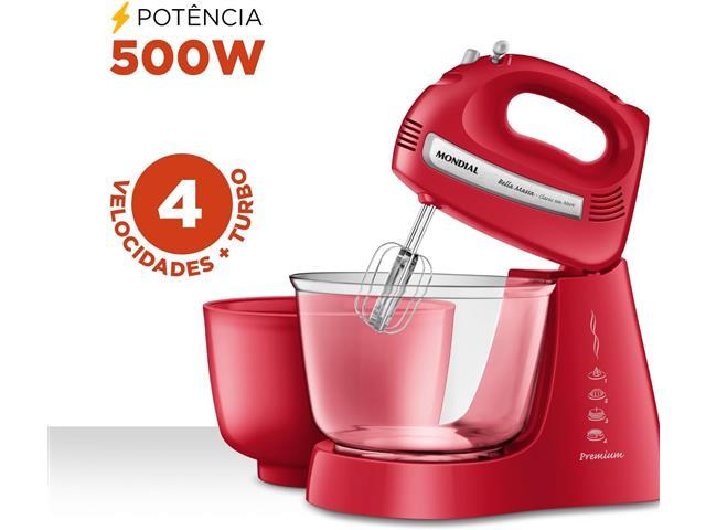 Batedeira Bella Massa Mondial Vermelha/Inox 500W - 2