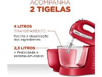 Batedeira Bella Massa Mondial Vermelha/Inox 500W - 3
