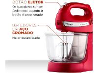 Batedeira Bella Massa Mondial Vermelha/Inox 500W - 4