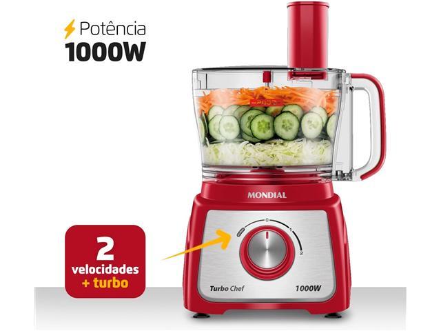 Multiprocessador Turbo Chef 9em1 Mondial Vermelho 1000W  MPN-01-RF - 2