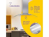 Coifa Cadence Cfa395 Parede Vidro Curvo 90Cm - 3