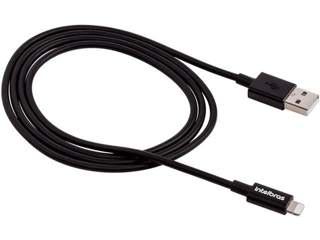 Cabo Usb - Lightning Intelbras 1,2m PVC Preto Eual 12PP - 2