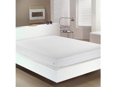 Capa para Colchão Solteiro 20cm Malha Liso com Zíper Buettner Branco