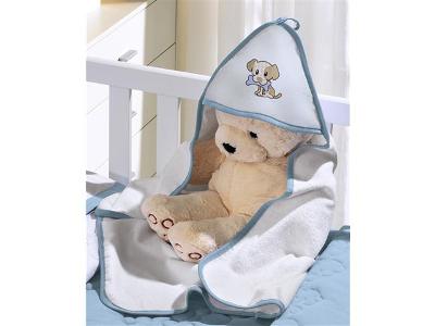 Toalha Infantil Buettner Baby Felpuda Bordada Little Dog Azul