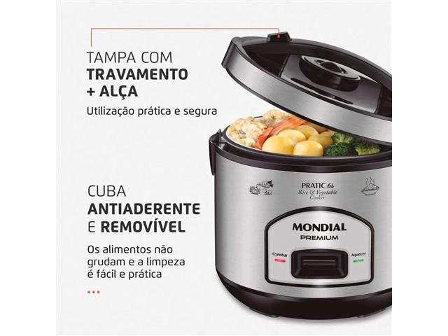 Panela Elétrica Mondial Pratic PE-43-6X Prateada 6 Xícaras 110V - 4