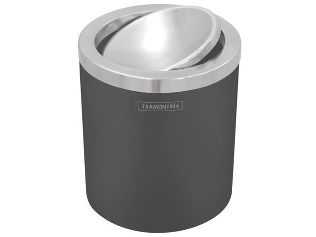 Lixeira Útil Tramontina Basculante Preta 5 Litros - 1