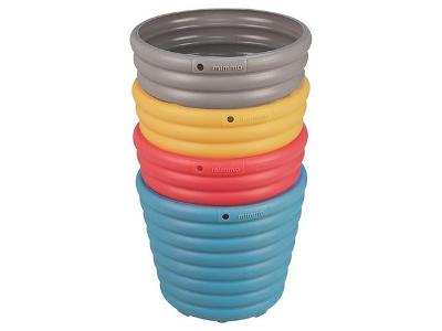 Conjunto de Cachepôs Vasos Tramontina em Plástico Colorido 4 Peças