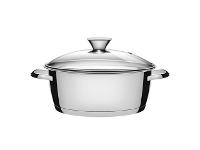 Caçarola Rasa Tramontina Allegra em Aço Inox e Tampa de Vidro 24CM - 1