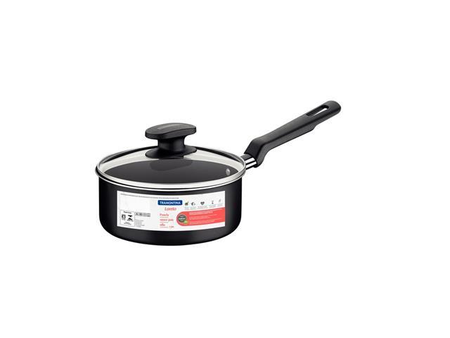 Panela Tramontina Loreto Antiaderente com Tampa de Vidro Grafite 16CM - 4