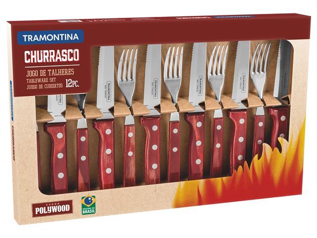Conjunto para Churrasco Tramontina Polywood Vermelho - 12 Peças - 1