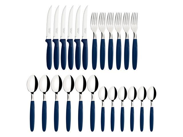 Faqueiro Tramontina Ipanema Cabo Azul com Pote Plástico 24 Peças - 2