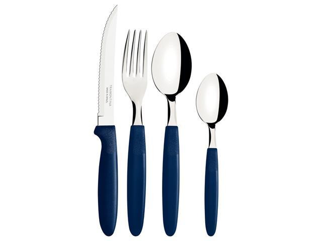 Faqueiro Tramontina Ipanema Cabo Azul com Pote Plástico 24 Peças - 3