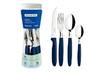 Faqueiro Tramontina Ipanema Cabo Azul com Pote Plástico 24 Peças - 1