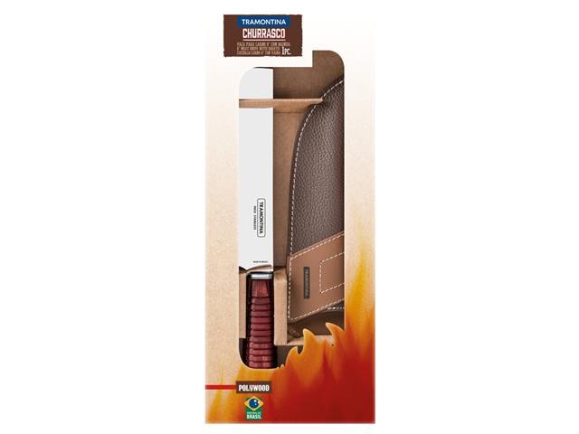 Faca Tramontina para Carne Cabo Vermelho 8" com Bainha de Couro - 3
