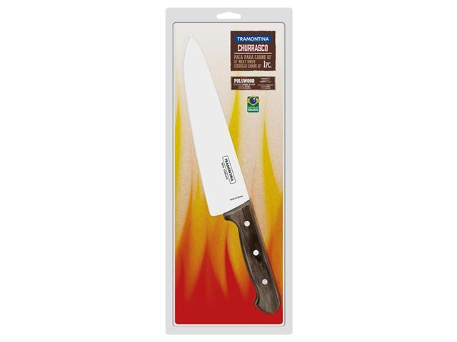 Faca Tramontina para Carne em Aço Inox e Cabo Castanho Polywood 10" - 2