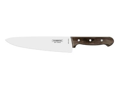 Faca Tramontina para Carne em Aço Inox e Cabo Castanho Polywood 10"