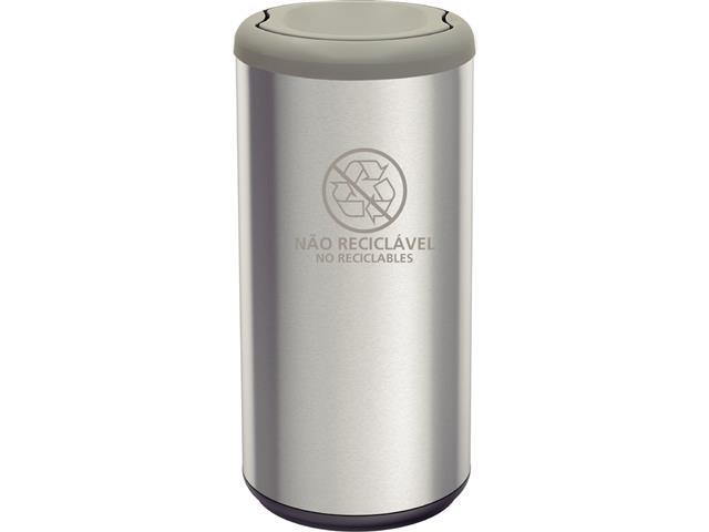Lixeira Inox Tramontina Piemonte Acabamento Scotch 40 Litros Cinza - 1