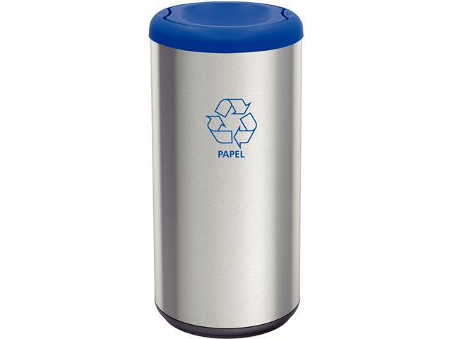 Lixeira Inox Tramontina Piemonte Acabamento Scotch 40 Litros Azul - 1