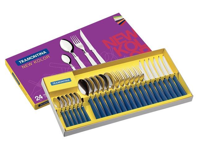 Faqueiro Tramontina New Kolor em Inox e Cabos Azul 24 Peças - 2