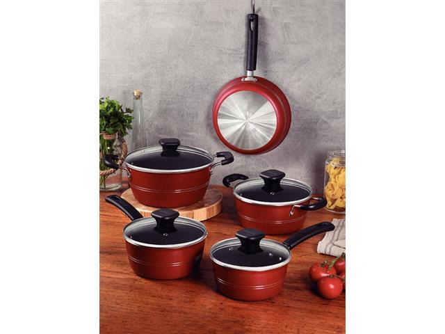 Jogo de Panelas Tramontina Sicília Antiaderente Vermelho 5 Peças - 2