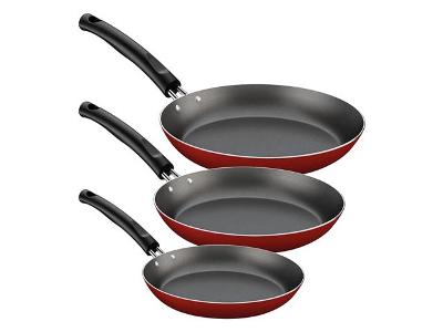 Conjunto de Frigideiras Tramontina em Alumínio Vermelho 3 Peças