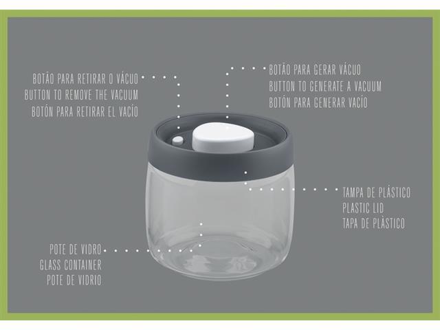 Pote de Vidro Trampontina Purezza Tampa Plástica a Vácuo 1,2 Litros - 4