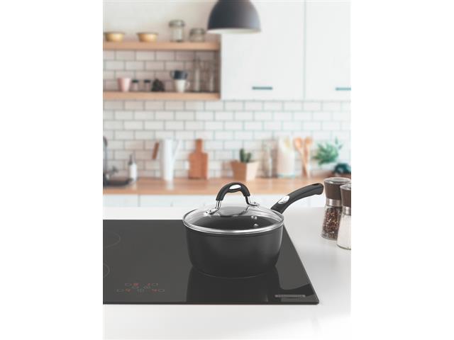 Panela Tramontina Mônaco Antiaderente Preto com Tampa de Vidro 18CM - 2