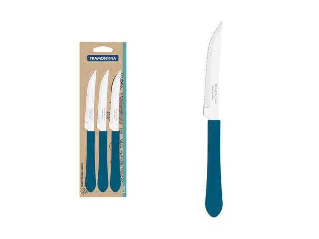 Conjunto de Facas para Churrasco Tramontina Leme Azul Oceano 3 Peças - 1