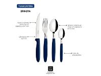 Faqueiro Tramontina Ipanema em Inox e Cabo Azul 24 Peças - 3