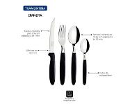 Faqueiro Tramontina Ipanema em Inox e Cabo Preto 24 Peças - 2