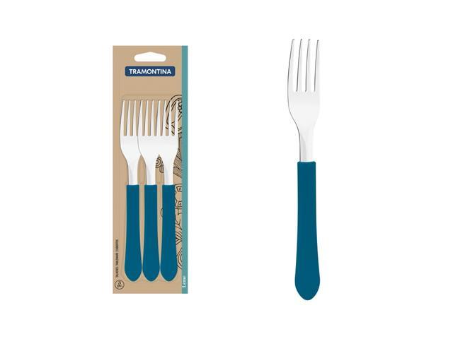 Conjunto de Garfos de Mesa Tramontina Leme Azul Oceano 3 Peças - 1