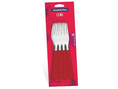 Conjunto de Garfos de Mesa Tramontina Leme Vermelho 12 Peças