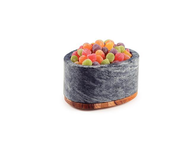 Pote Tramontina Concreta em Pedra Sabão Polida com Tampa Madeira Teca - 2