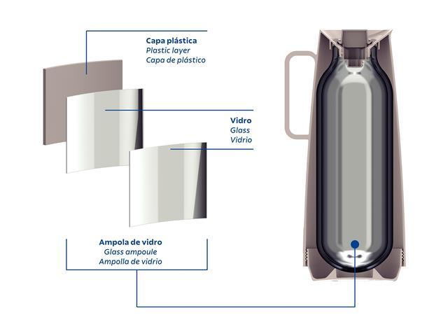 Bule Térmico Tramontina Exata Ampola de Vidro 1 Litro Bege - 4