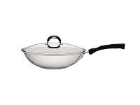 Panela Wok Tramontina Solar Silicone em Aço Inox Tampa de Vidro 28CM - 1