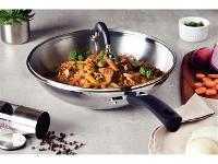Panela Wok Tramontina Solar Silicone em Aço Inox Tampa de Vidro 28CM - 3