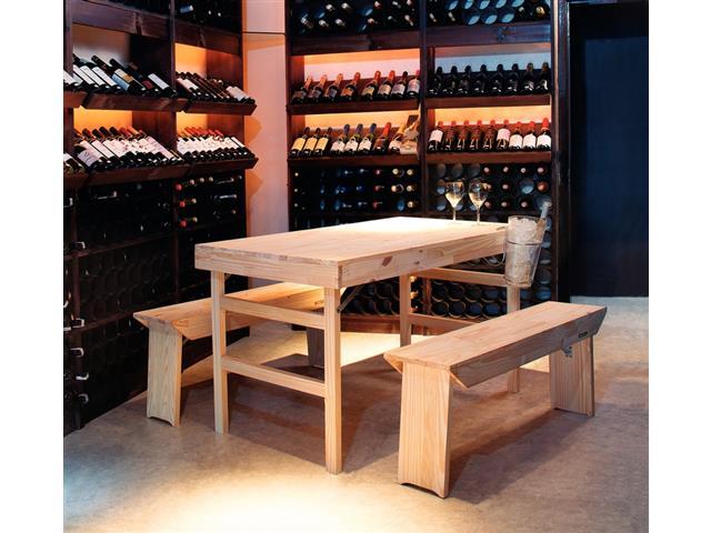 Conjunto Mesa e Bancos Tramontina Naturalle em Madeira Pinus 1300 mm - 2