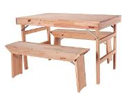 Conjunto Mesa e Bancos Tramontina Naturalle em Madeira Pinus 1300 mm - 1