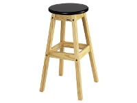 Banqueta Alta Tramontina em Madeira Pinus com Tampo Preto - 1