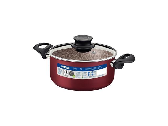 Caçarola Tramontina Paris Antiaderente Tampa de Vidro Vermelha 22CM - 4