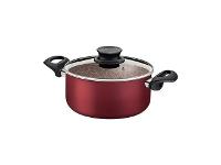 Caçarola Tramontina Paris Antiaderente Tampa de Vidro Vermelha 22CM - 2