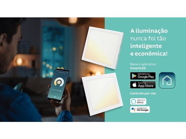 Plafon Quadrado de Embutir Tramontina Smart Led 1300 lm 18 W - 2