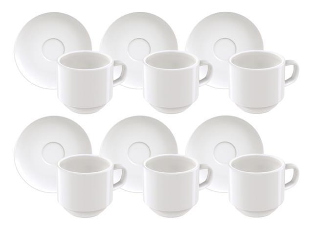 Kit Xícaras de Café Tramontina Paola em Porcelana 100 ml 12 Peças - 1