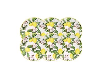 Kit Prato Sobremesa Tramontina Carmen em Porcelana Decorada 6 Peças