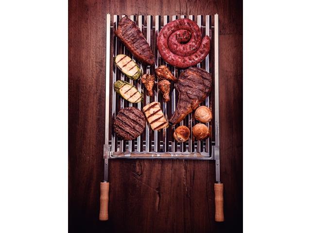 Grelha Tramontina Churrasco em Inox Cabo de Madeira Natural 50x41 cm - 3