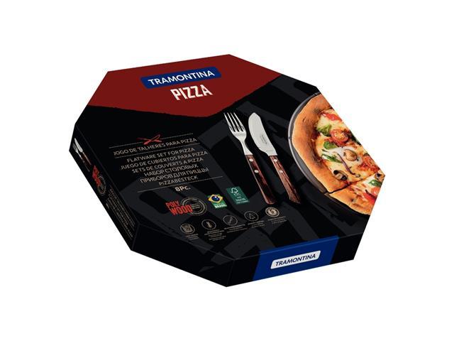 Jogo de Talheres para Pizza Tramontina Cabo Polywood Castanho 8 Peças - 4